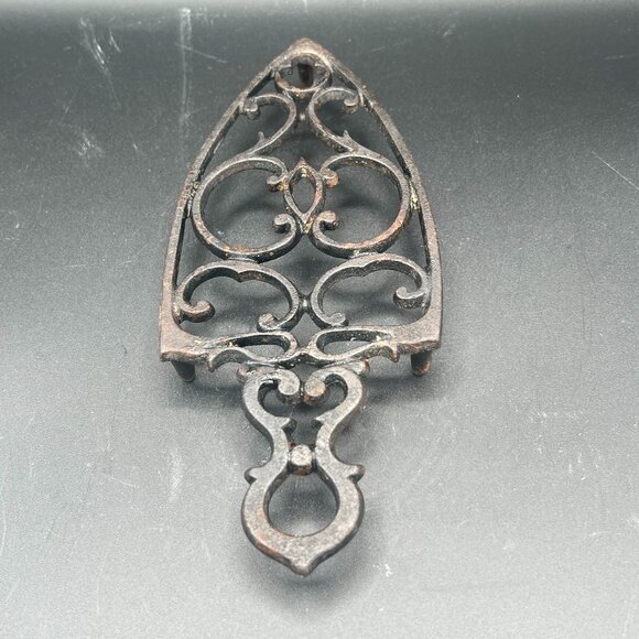 Antique 1910s Cast Iron Trivet Wall Decor - Picture 1 of 2